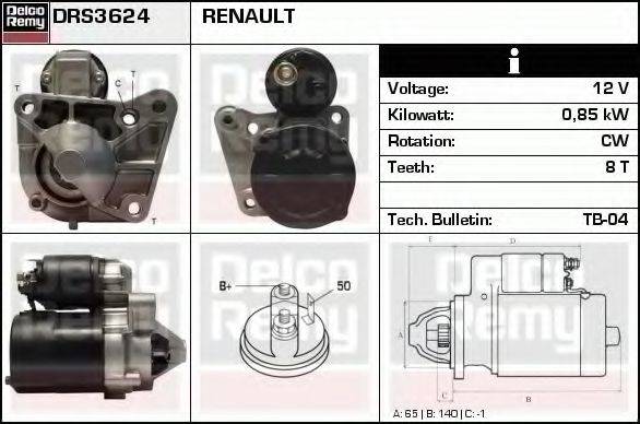 DELCO REMY DRS3624 Стартер