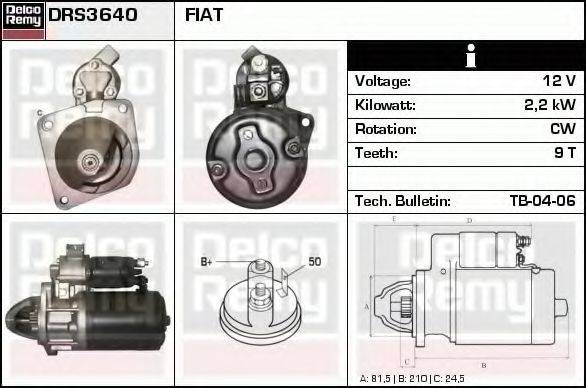 DELCO REMY DRS3640 Стартер