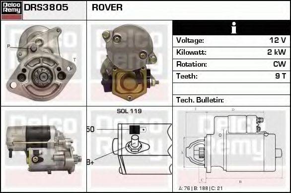 DELCO REMY DRS3805 Стартер