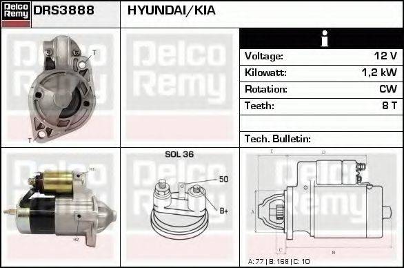 DELCO REMY DRS3888 Стартер