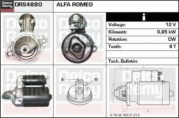 DELCO REMY DRS4880 Стартер