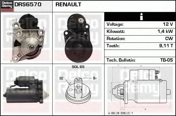 DELCO REMY DRS6570 Стартер