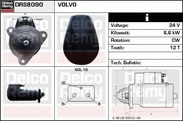 DELCO REMY DRS8090 Стартер