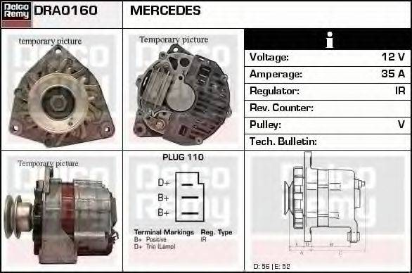 DELCO REMY DRA0160 Генератор