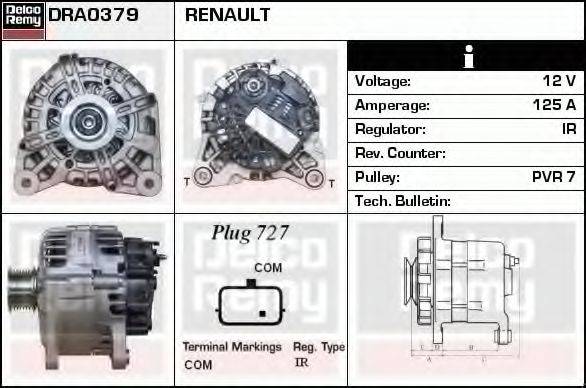 DELCO REMY DRA0379 Генератор