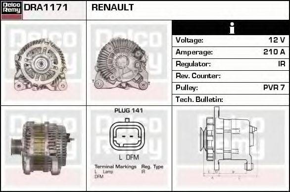 DELCO REMY DRA1171 Генератор