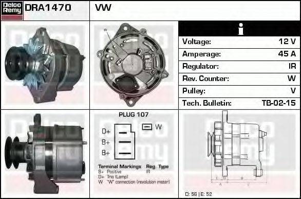 DELCO REMY DRA1470 Генератор