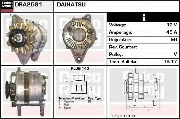 DELCO REMY DRA2581 Генератор