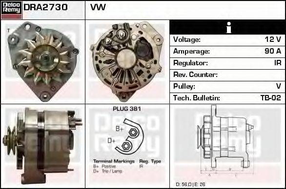 DELCO REMY DRA2730 Генератор