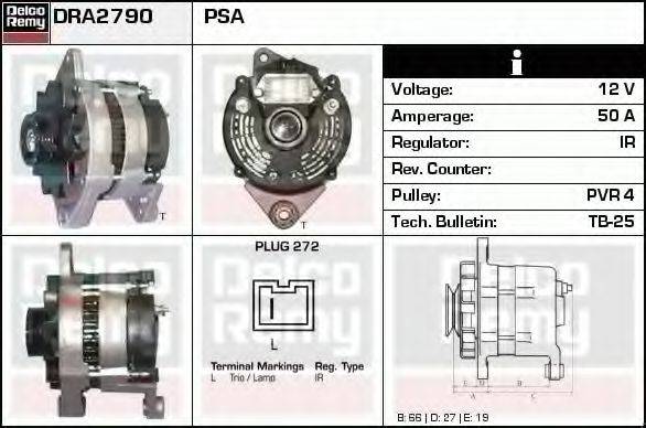 DELCO REMY DRA2790 Генератор