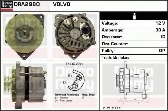 DELCO REMY DRA2980 Генератор