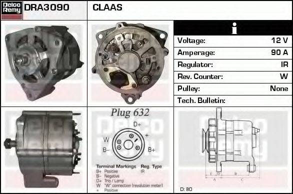 DELCO REMY DRA3090 Генератор