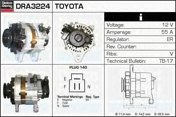 DELCO REMY DRA3224 Генератор