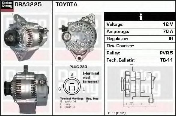 DELCO REMY DRA3225 Генератор