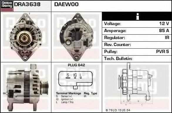 DELCO REMY DRA3638 Генератор