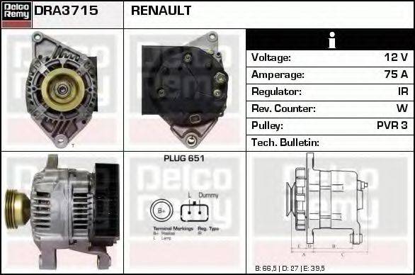 DELCO REMY DRA3715 Генератор