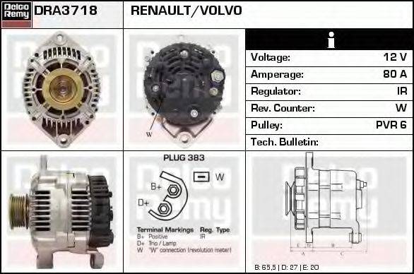 DELCO REMY DRA3718 Генератор