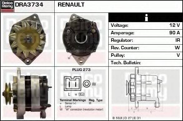 DELCO REMY DRA3734 Генератор