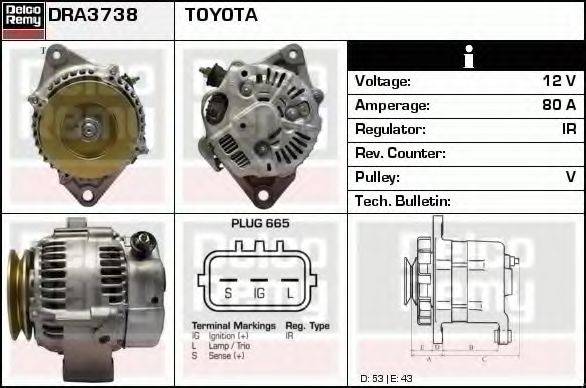 DELCO REMY DRA3738 Генератор