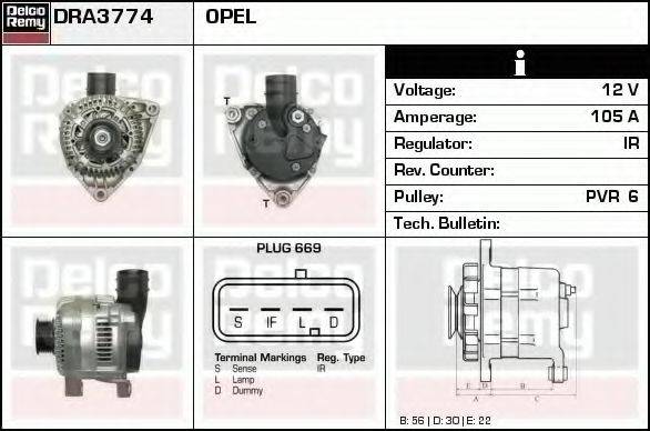 DELCO REMY DRA3774 Генератор