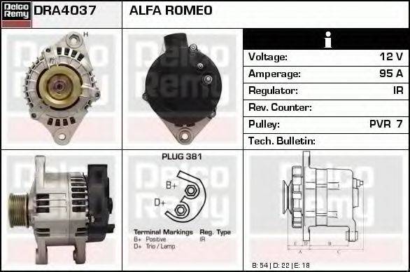 DELCO REMY DRA4037 Генератор