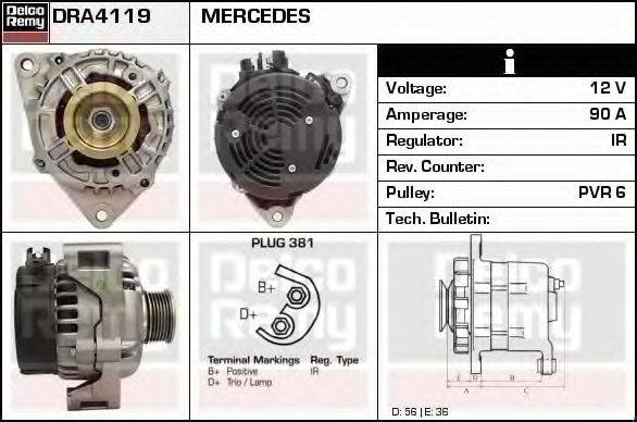 DELCO REMY DRA4119 Генератор