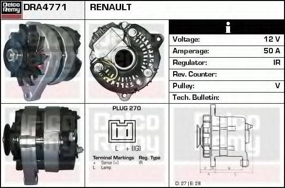 DELCO REMY DRA4771 Генератор