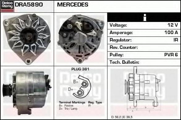 DELCO REMY DRA5890 Генератор