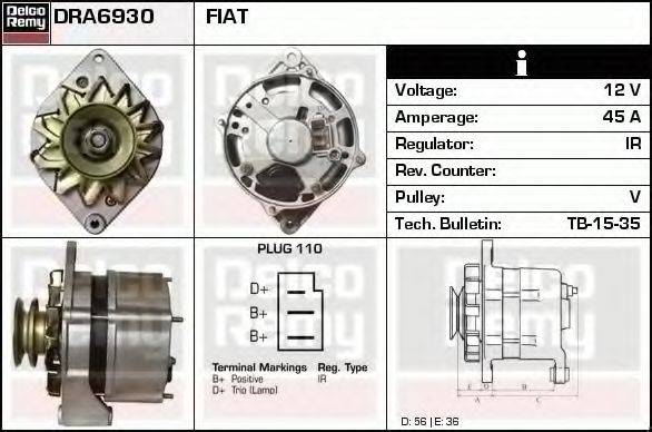 DELCO REMY DRA6930 Генератор