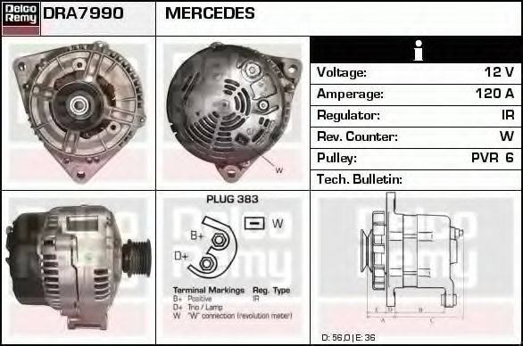 DELCO REMY DRA7990 Генератор