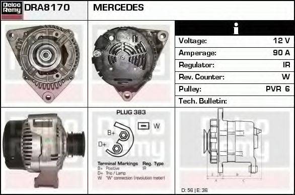 DELCO REMY DRA8170 Генератор