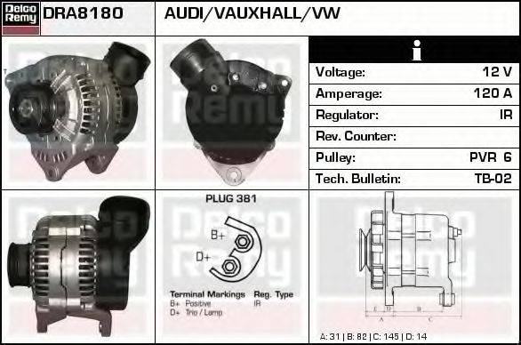 DELCO REMY DRA8180 Генератор