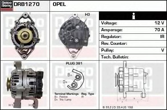 DELCO REMY DRB1270 Генератор