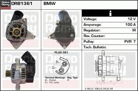 DELCO REMY DRB1361 Генератор