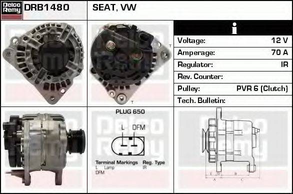 DELCO REMY DRB1480 Генератор