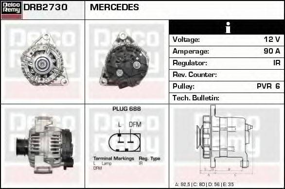 DELCO REMY DRB2730 Генератор