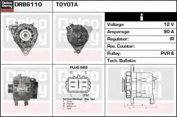 DELCO REMY DRB6110 Генератор