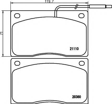 PAGID T0210 Комплект гальмівних колодок, дискове гальмо