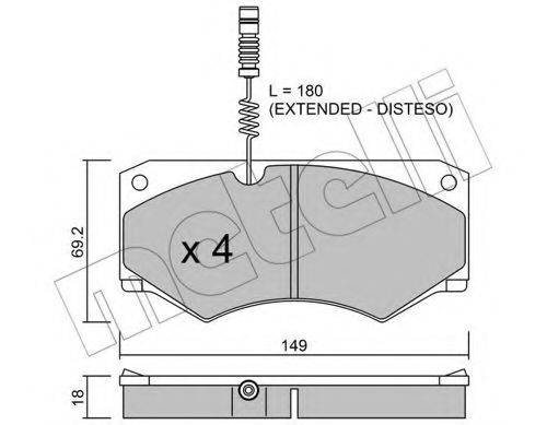 METELLI 2200141 Комплект гальмівних колодок, дискове гальмо