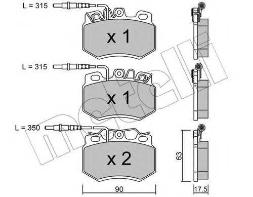 METELLI 2200492 Комплект гальмівних колодок, дискове гальмо