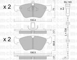 METELLI 2201281K Комплект гальмівних колодок, дискове гальмо