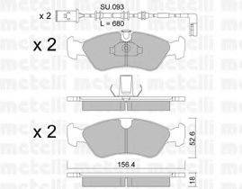 METELLI 2202082K Комплект гальмівних колодок, дискове гальмо