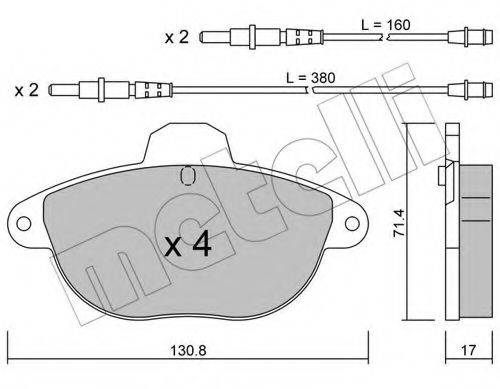 METELLI 2202900 Комплект гальмівних колодок, дискове гальмо