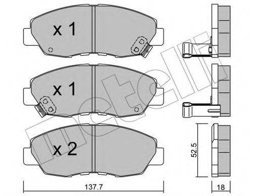 METELLI 2203840 Комплект гальмівних колодок, дискове гальмо