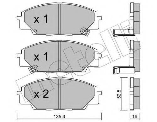 METELLI 2204350 Комплект гальмівних колодок, дискове гальмо