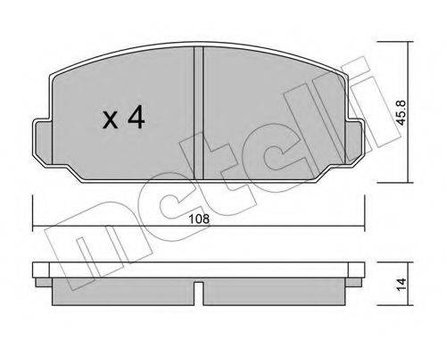 METELLI 2204610 Комплект гальмівних колодок, дискове гальмо
