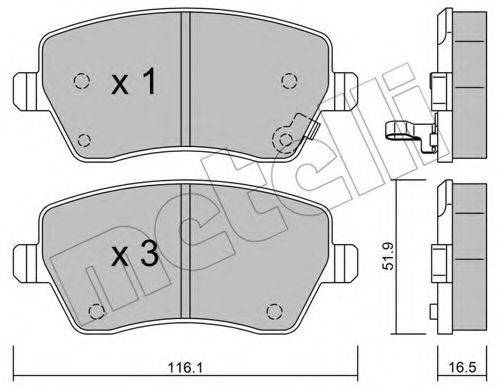 METELLI 2204851 Комплект гальмівних колодок, дискове гальмо