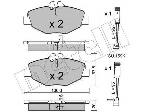 METELLI 2205620K Комплект гальмівних колодок, дискове гальмо