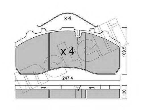 METELLI 2205850 Комплект гальмівних колодок, дискове гальмо