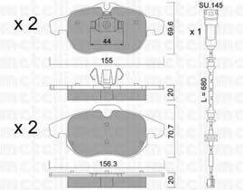 METELLI 2205402K Комплект гальмівних колодок, дискове гальмо